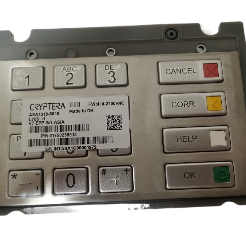 01750255914 Diebold Nixdorf 1750255914 EPP V7 ESP INT 핀패드 남아메리카 키보드 ATM 부품